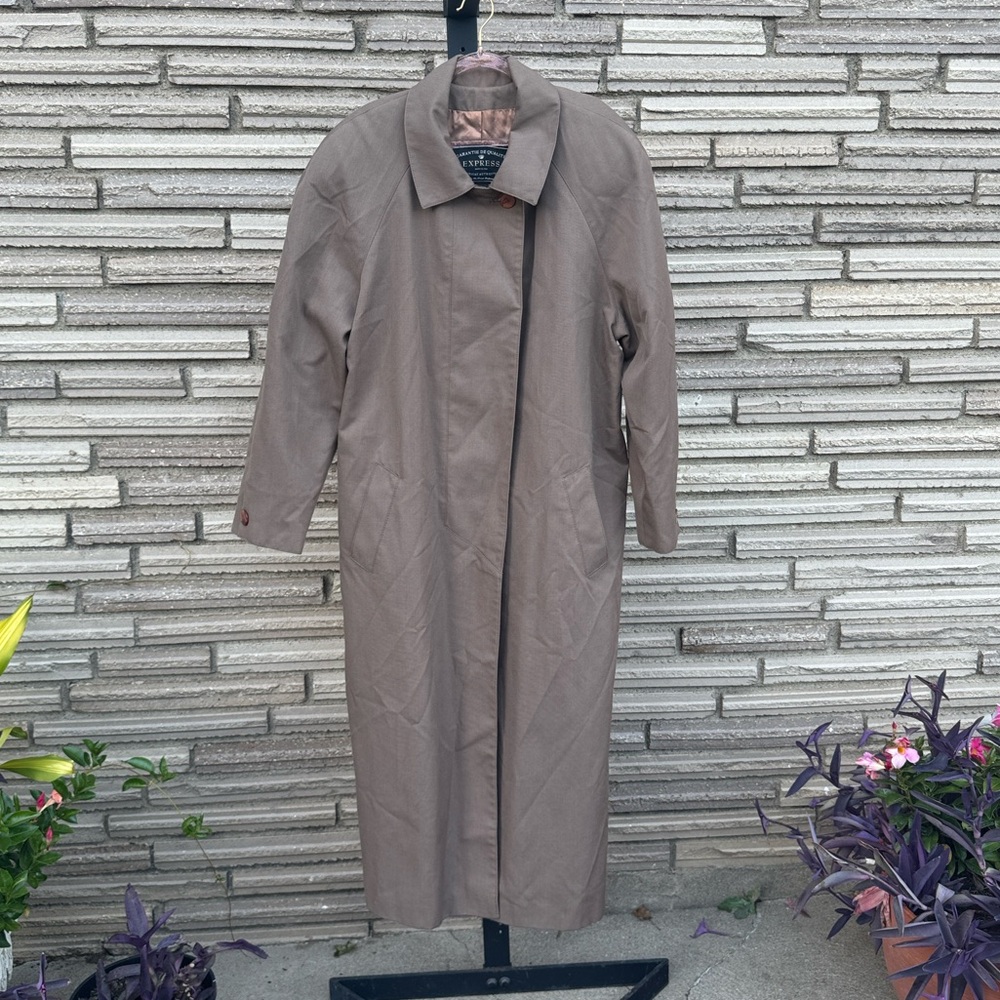 Express  Trench Coat Vintage  Sz L Brown/Tan